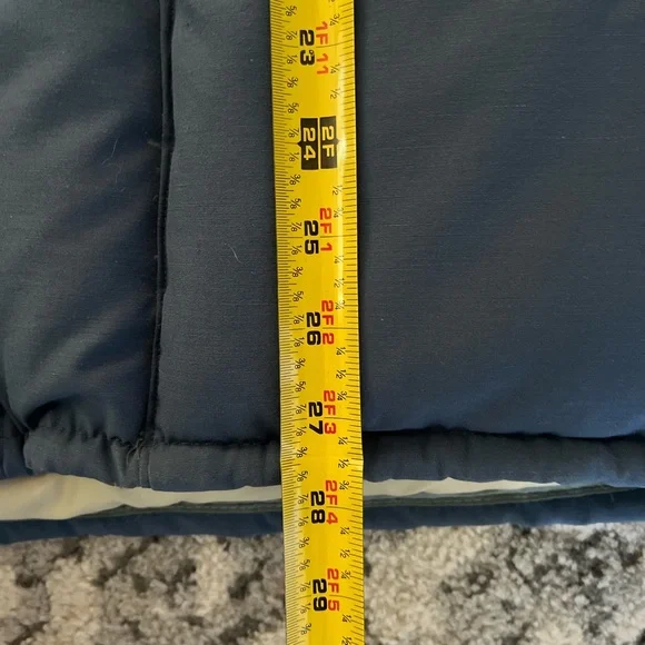 Men's Two-Tone Blue and Gray Puffer Jacket - Picture 5 of 7